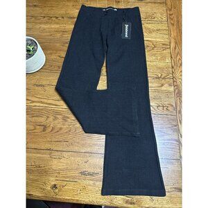 BETABRAND Womens Dress Pant Wide Leg Stretch Pull On Mid Rise Black Size S J22